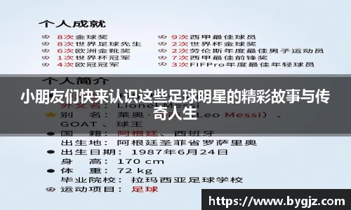 小朋友们快来认识这些足球明星的精彩故事与传奇人生